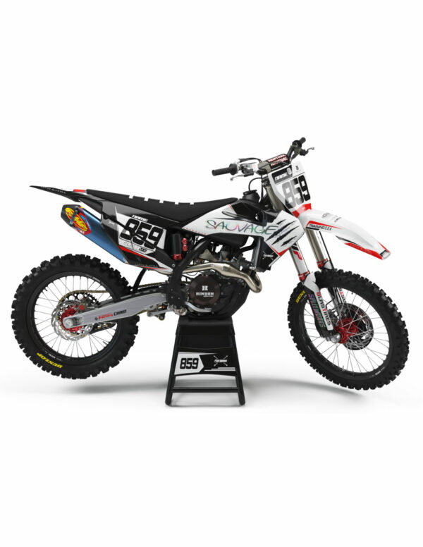 kit deco motocross semi personnalise pour tc fc fe husqvarna gris grey nardo savage hologramme fluo